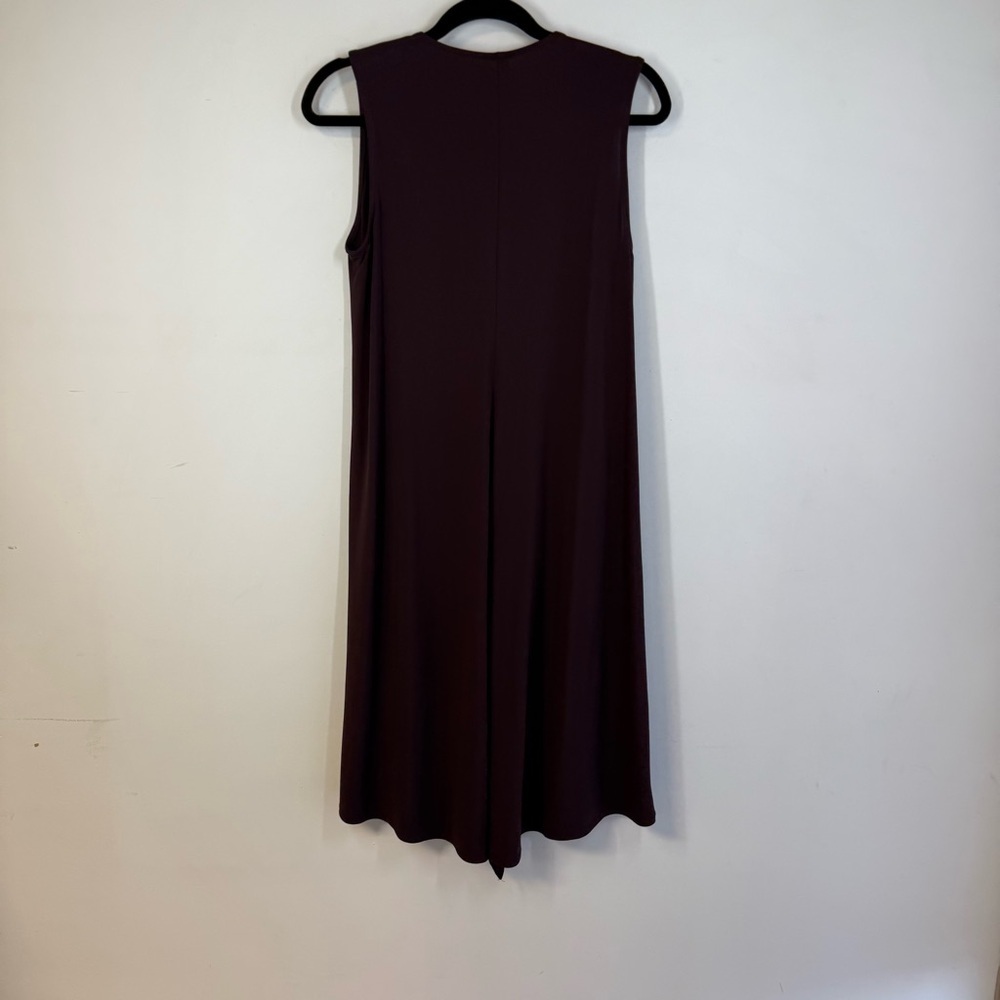 Iris Setlakwe Burgundy Minimalist Chic Sleeveless Draped Dress Size M - Picture 5 of 8